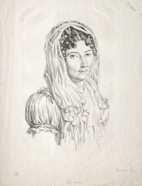 Portrait of a Woman, 1819. Moisbach (German). Lithograph