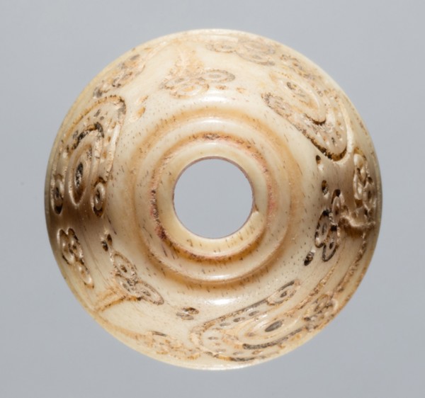 Spindle Whorl, 700s - 900s. Iran, early Islamic period, 8th - 10th century. Bone, incised; overall: