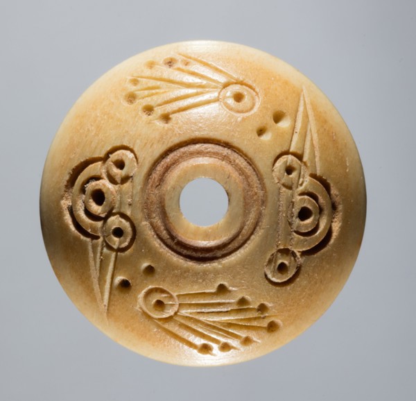 Spindle Whorl, 700s - 900s. Iran, early Islamic period, 8th - 10th century. Bone, incised; overall:
