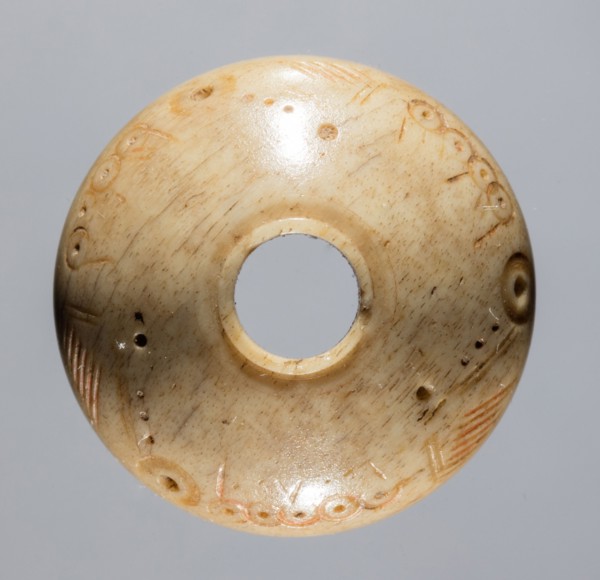 Spindle Whorl, 700s - 900s. Iran, early Islamic period, 8th - 10th century. Bone, incised; overall: