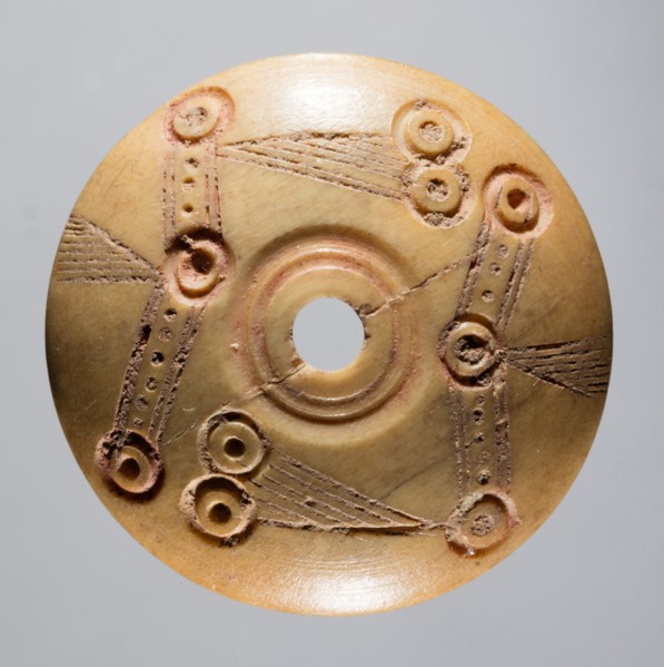 Spindle Whorl, 700s - 900s. Iran, early Islamic period, 8th - 10th century. Bone, incised; overall: