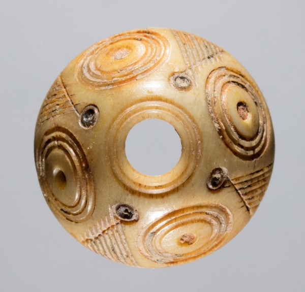 Spindle Whorl, 700s - 900s. Iran, early Islamic period, 8th - 10th century. Bone, incised; overall: