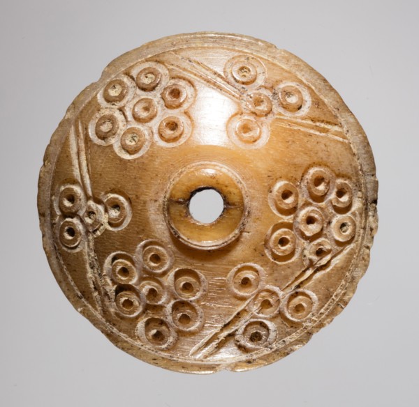 Spindle Whorl, 700s - 900s. Iran, early Islamic period, 8th - 10th century. Bone, incised; overall: