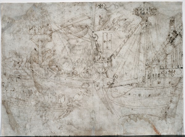 Navicella, c. 1410s. Parri Spinelli (Italian, 1387-c. 1453). Pen and brown ink (iron gall); sheet: