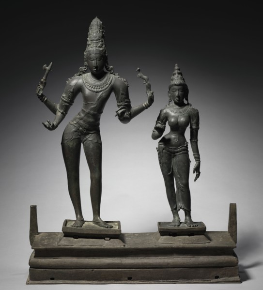 Shiva and Parvati, c. 950-960. South India, Tamil Nadu, Chola period (900-13th Century). Bronze;