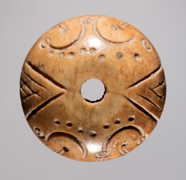 Spindle Whorl, 700s - 900s. Iran, early Islamic period, 8th - 10th century. Bone, incised; overall: