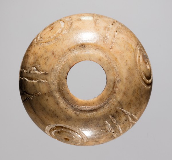 Spindle Whorl, 700s - 900s. Iran, early Islamic period, 8th - 10th century. Bone, incised; overall: