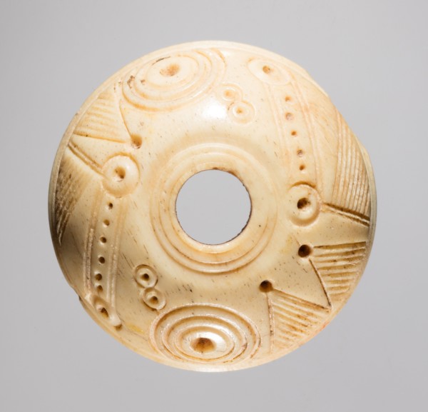 Spindle Whorl, 700s - 900s. Iran, early Islamic period, 8th - 10th century. Bone, incised; overall: