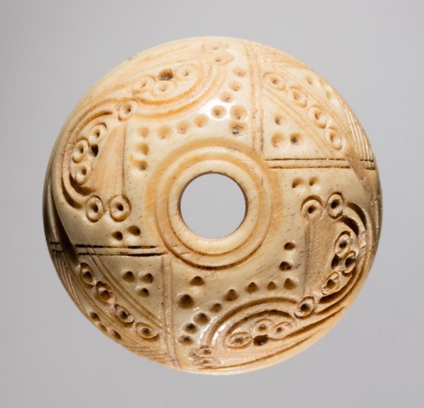 Spindle Whorl, 700s - 900s. Iran, early Islamic period, 8th - 10th century. Bone, incised; overall:
