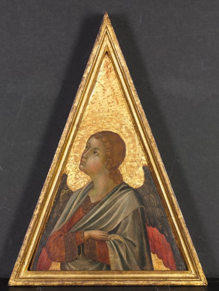 Pinnacle with Angel (pair), c. 1340. Circle of Niccolò di Segna (Italian). Tempera and gold on wood