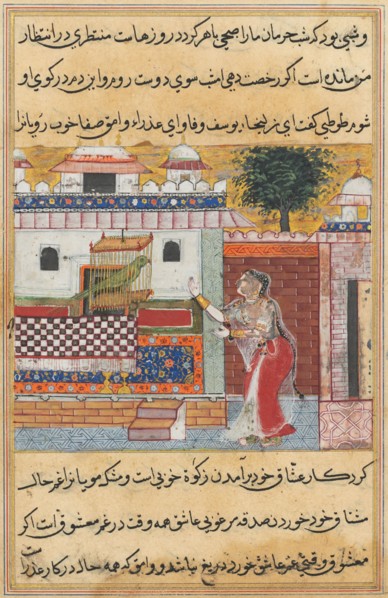 Tales of a Parrot (Tuti-nama): The Twelfth Night: the parrot addresses Khujasta at the beginning of