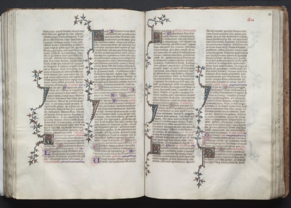 The Gotha Missal:  Fol. 100r, Text, c. 1375. And workshop Master of the Boqueteaux (French). Ink,
