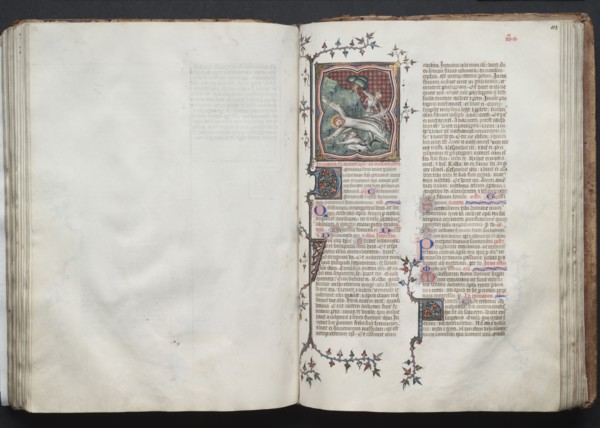 The Gotha Missal:  Fol. 102v, Text, c. 1375. And workshop Master of the Boqueteaux (French). Ink,