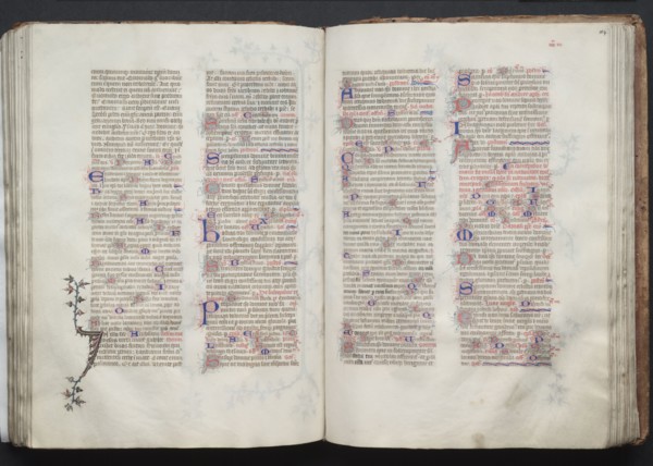 The Gotha Missal:  Fol. 104r, Text, c. 1375. And workshop Master of the Boqueteaux (French). Ink,