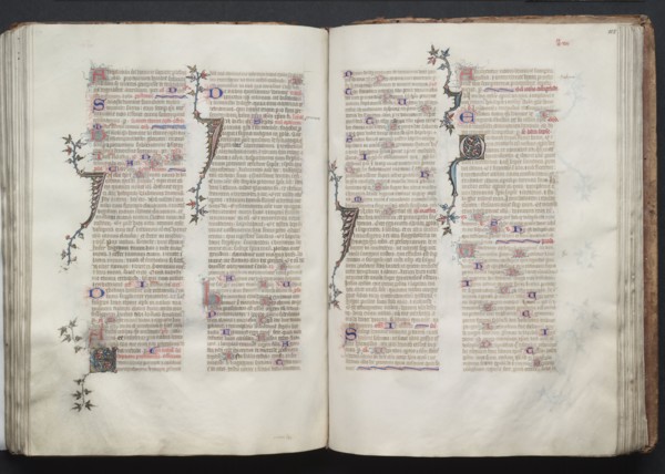 The Gotha Missal:  Fol. 105r, Text, c. 1375. And workshop Master of the Boqueteaux (French). Ink,