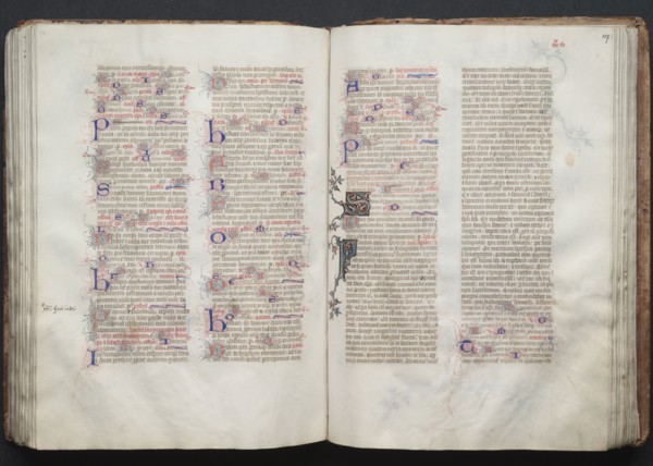 The Gotha Missal:  Fol. 106v, Text, c. 1375. And workshop Master of the Boqueteaux (French). Ink,