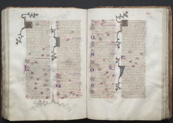 The Gotha Missal:  Fol. 108v, Text, c. 1375. And workshop Master of the Boqueteaux (French). Ink,