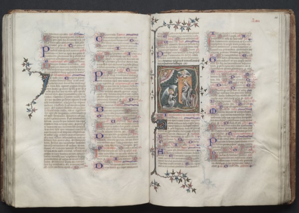 The Gotha Missal:  Fol. 109v, Text, c. 1375. And workshop Master of the Boqueteaux (French). Ink,