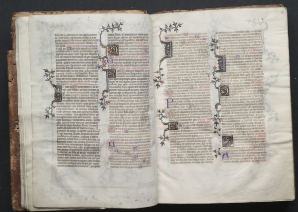 The Gotha Missal:  Fol. 11v, Text, c. 1375. And workshop Master of the Boqueteaux (French). Ink,