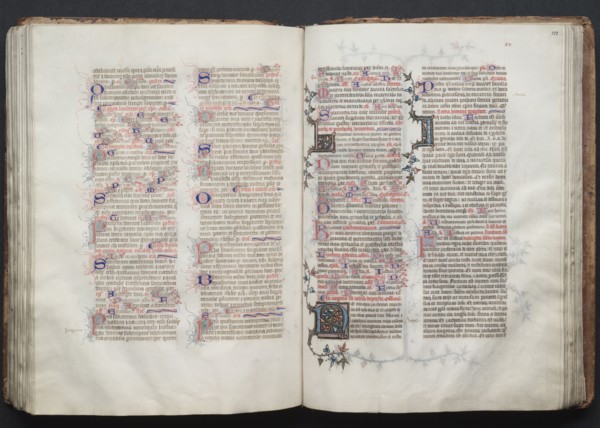 The Gotha Missal:  Fol. 112v, Text, c. 1375. And workshop Master of the Boqueteaux (French). Ink,