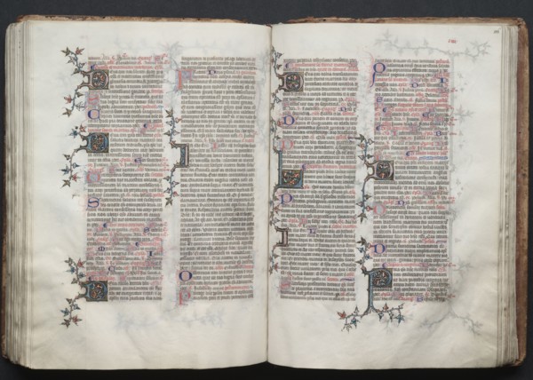 The Gotha Missal:  Fol. 115v, Text, c. 1375. And workshop Master of the Boqueteaux (French). Ink,