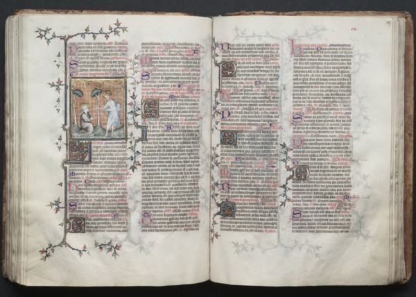 The Gotha Missal:  Fol. 116v, St. Mary Magdalene Kneels, c. 1375. And workshop Master of the