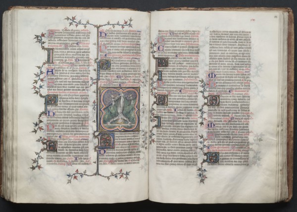 The Gotha Missal:  Fol. 118r, Text, c. 1375. And workshop Master of the Boqueteaux (French). Ink,
