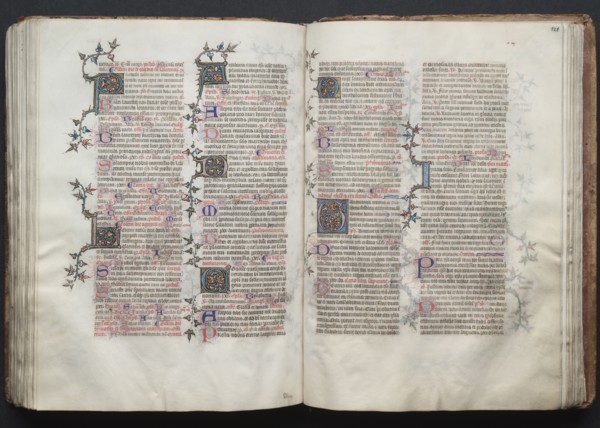 The Gotha Missal:  Fol. 120v, Text, c. 1375. And workshop Master of the Boqueteaux (French). Ink,