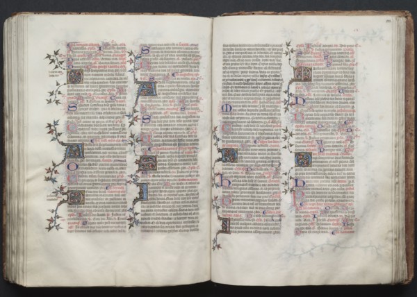 The Gotha Missal:  Fol. 121v, Text, c. 1375. And workshop Master of the Boqueteaux (French). Ink,