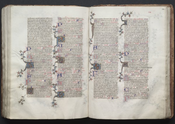 The Gotha Missal:  Fol. 123v, Text, c. 1375. And workshop Master of the Boqueteaux (French). Ink,
