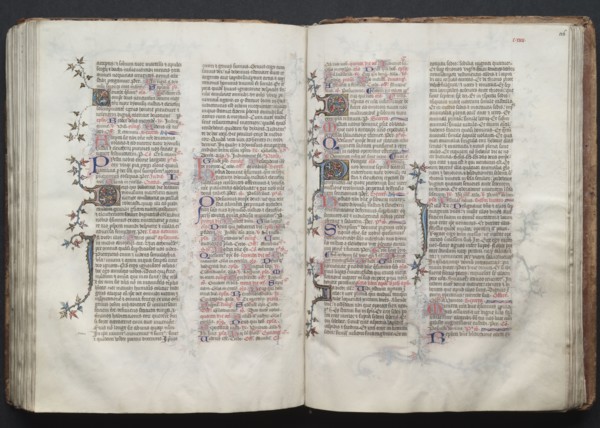 The Gotha Missal:  Fol. 125v, Text, c. 1375. And workshop Master of the Boqueteaux (French). Ink,