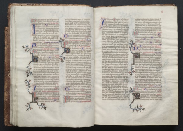 The Gotha Missal:  Fol. 13v, Text , c. 1375. And workshop Master of the Boqueteaux (French). Ink,
