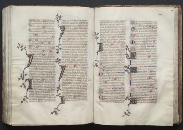 The Gotha Missal:  Fol. 130r, Text, c. 1375. And workshop Master of the Boqueteaux (French). Ink,