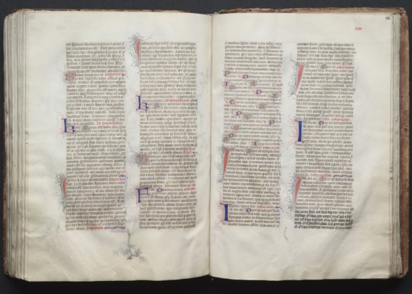 The Gotha Missal:  Fol. 130v, Text, c. 1375. And workshop Master of the Boqueteaux (French). Ink,