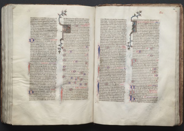 The Gotha Missal:  Fol. 134v, Text, c. 1375. And workshop Master of the Boqueteaux (French). Ink,