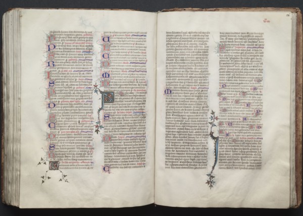 The Gotha Missal:  Fol. 135v, Text, c. 1375. And workshop Master of the Boqueteaux (French). Ink,