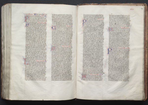 The Gotha Missal:  Fol. 147r, Text, c. 1375. And workshop Master of the Boqueteaux (French). Ink,