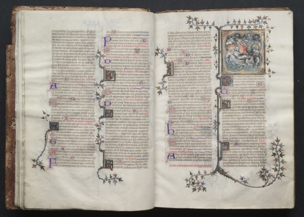 The Gotha Missal:  Fol. 15v, Text, c. 1375. And workshop Master of the Boqueteaux (French). Ink,