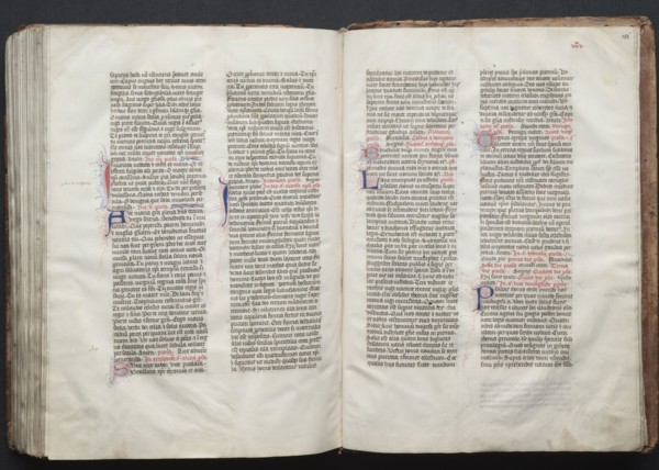 The Gotha Missal:  Fol. 155v, Text, c. 1375. And workshop Master of the Boqueteaux (French). Ink,