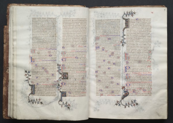 The Gotha Missal:  Fol. 16v, Text, c. 1375. And workshop Master of the Boqueteaux (French). Ink,