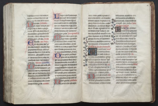 The Gotha Missal:  Fol. 160v, Text, c. 1375. And workshop Master of the Boqueteaux (French). Ink,