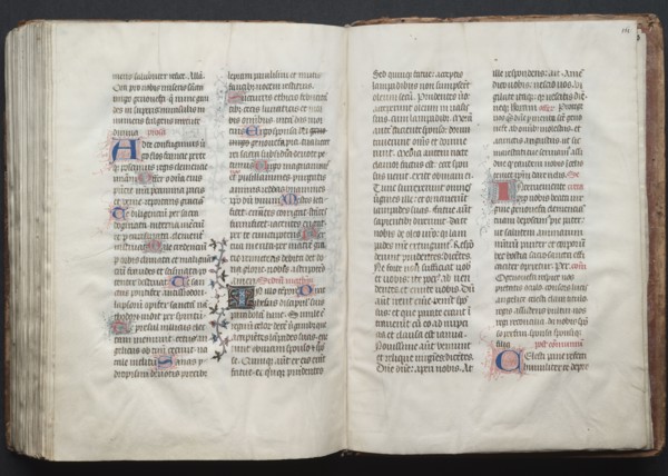 The Gotha Missal:  Fol. 161v, Text, c. 1375. And workshop Master of the Boqueteaux (French). Ink,