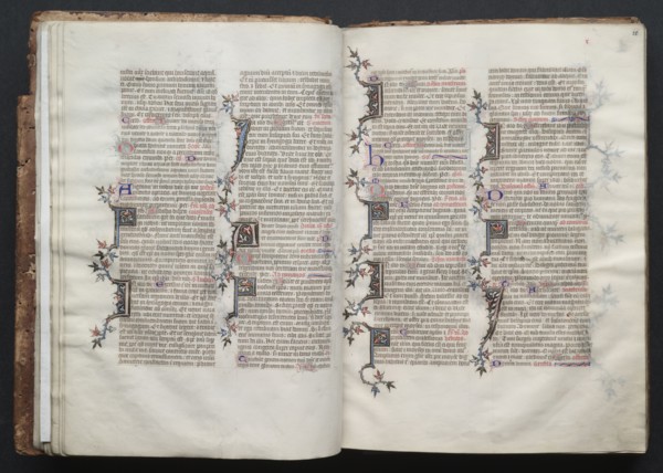 The Gotha Missal:  Fol. 19v, Text, c. 1375. And workshop Master of the Boqueteaux (French). Ink,