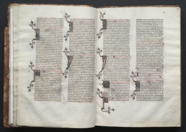 The Gotha Missal:  Fol. 22v, Text, c. 1375. And workshop Master of the Boqueteaux (French). Ink,