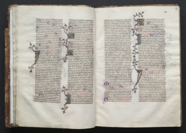 The Gotha Missal:  Fol. 27r, Text, c. 1375. And workshop Master of the Boqueteaux (French). Ink,