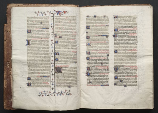 The Gotha Missal:  Fol. 3r, Text , c. 1375. And workshop Master of the Boqueteaux (French). Ink,