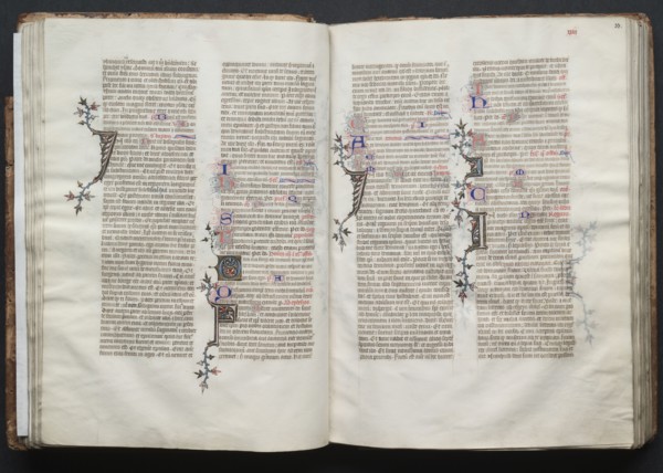 The Gotha Missal:  Fol. 33r, Text, c. 1375. And workshop Master of the Boqueteaux (French). Ink,