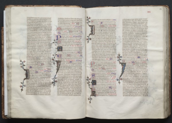 The Gotha Missal:  Fol. 33v, Text, c. 1375. And workshop Master of the Boqueteaux (French). Ink,