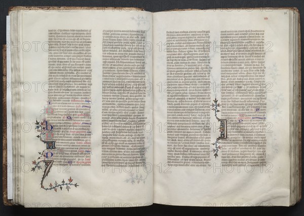 The Gotha Missal:  Fol. 35v, Text, c. 1375. And workshop Master of the Boqueteaux (French). Ink,