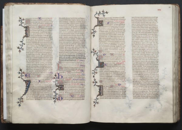 The Gotha Missal:  Fol. 38r, Text, c. 1375. And workshop Master of the Boqueteaux (French). Ink,
